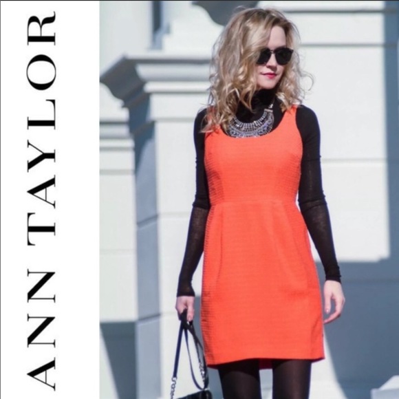 Ann Taylor Dresses & Skirts - ANN TAYLOR Orange textured sheath dress Sz 4